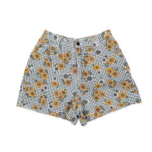 90s Sunflower High Waisted Checkered Denim Mom Shorts